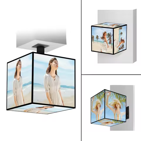 Indoor LED P2.5 320x320x4 sides Full color Creative Rubik's Cube Display Cube 3D Screen Store Illumi