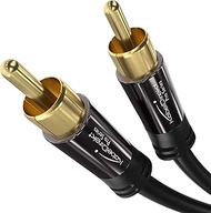 KabelDirekt – 4.6m – RCA/phono subwoofer lead cable, 1 to 1, audio/digital/video (coax cable, male/m