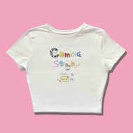 Baby Tee Coming Soon Y2k Style Crop Tee