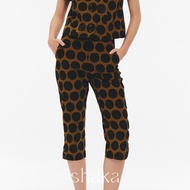 Shaka SS25 Pokka Pants กางเกง ยาวห้าส่วน ผ้าลูกฟูกลายจุด (YELLOW) PN-8250209