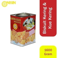 Biskuit Khong Guan Kaleng Kotak 1,6kg / 1600gr Xtra Packing Dus + Bubble Wrap Biscuit Red Segi Assor