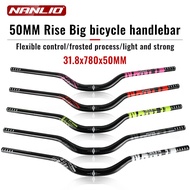 Nanlio 50MM Rise Bicycle Handlebar T6 Aluminum Alloy Swallow Handlebar 31.8*780mm Backsweep 9 Degree