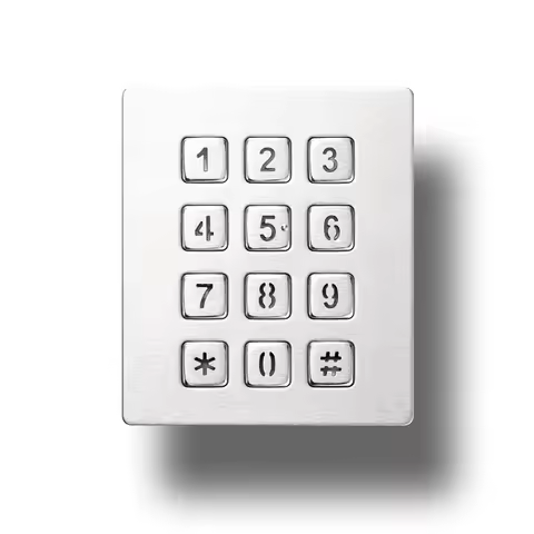 Industrial Keyboard with 12 Keys IP65 3x4 Kiosk Metal USB Keypad Stainless Steel Metallic Waterproof