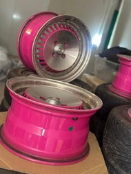 15吋 4x100 粉紅色輪圈