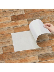 1捲仿木紋地板貼紙，加厚磨砂塑膠防水防滑地磚貼紙，適用於廚房、浴室和臥室的裝修裝飾，經典木紋剝落貼紙，適用於家居裝飾