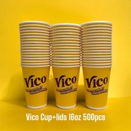 VICO Cup+lids 16oz 500pcs / Cawan Vico