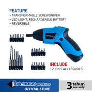 Benz Werkz mesin bor obeng transform baterai + set mata obeng 23 pcs - Cordless screwdriver transform bits set - Obeng pembuka baut serbaguna multifungsi