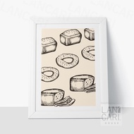 Minimalist Bread Cake Shop Decoration, Vintage Vintage Vintage Frame, Wall Decoration, Picture Frame