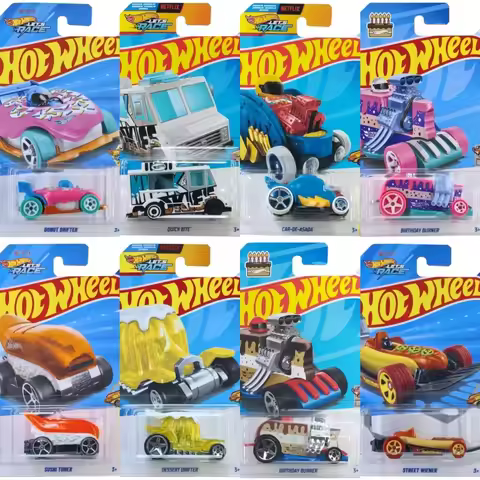 Original Hot Wheels C4982 Donut Drifter Pink White Green 1/64 Diecast Collect Car Model Desktop Orna