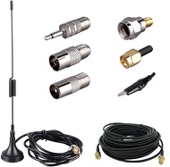 75 ohm FM Antenna, Outdoor FM Antenna WiFi Stereo TV Antenna Indoor, 1.5m SMA-Male Connector Magneti