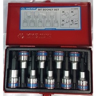 ชุด บล็อกเดือยโผล่ KINGTONY [ คิงโทนี่ ]TORX ทอร์ค 80 mm. ยาว 4119PR 9 Pcs. / Set. [ T20 - T60 ] ขนา