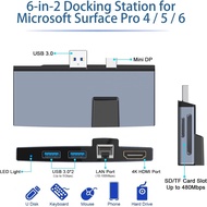 อะแดปเตอร์ฮับเครื่องอ่านการ์ด Microsoft Surface Pro 4 5 6 Hub Docking Station Hdmi 4k HD Converter U
