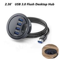 Flush Mount HUB 3.0 Hub 4 Port USB 60Mm Grommet Splitter Dock Station Interface Para Sa Dtop