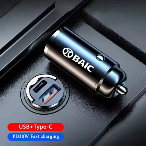 Car Cigarette Lighter Fast Charger Adapte USB PD Type-C Convert Plug For Baic Senova X25 X35 X55 X65