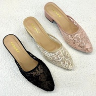 [FEDORA] Betty heels - Women's 3cm lace heels 3cm heels low heels