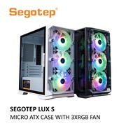 SEGOTEP LUX S WITH 3XRGB FAN MICRO ATX CASE TEMPERED GLASS