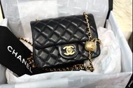 全新 Chanel 黑色金球17cm 金球方胖子金波調節扣