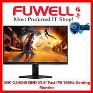 FUWELL - AOC Q24G4E QHD 23.8" Fast IPS 180Hz Gaming Monitor [3 Years Local On-Site Warranty]