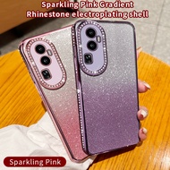 For OPPO Reno 9 Phone Case Sparkling Powder Gradient Rhinestone Electroplating Cover