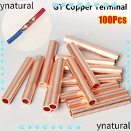 YNATURAL 100Pcs GT Copper Terminal Connecting Tube, GT-1/1.5/2.5/4/6/10/16/25 Hole Passing Wire Term