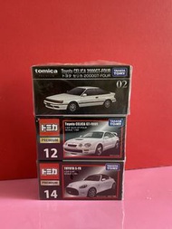 Tomica Premium #27 TOYOTA 2000GT,#02 CELICA 2000GT-FOUR,#12 CELICA GT-FOUR,#14 S-FR(Unopened)