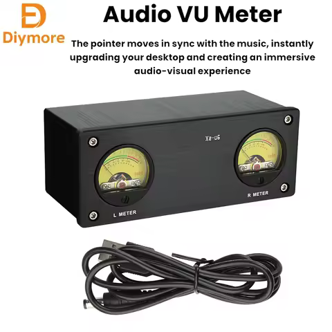 DC 5V Xz-U6 VU Meter Audio VU Meter with 3.5mm/RCA Connectors High Precision Meter Audio Level Indic