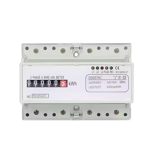 DDS576C three-phase counter display household 380V rail type watt-hour meter 7P energy meter 5 (100)