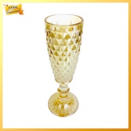 6Pcs 300ml Flute Wine Glass Goblet Retro Champagne Glass Juice 168-6 CLEAR AND GOLD