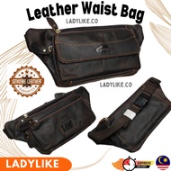 Cowhide Leather Bag Lee Waist Bag Pouch Bag Premium Lelaki Camel Beg Pinggang Kulit Lembu Travel Business Outing Bag Men