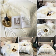 (💥TẶNG RUỘT CHĂN) SET 4 MÓN CHĂN GA GỐI LỤA REN THÊU 80S TENCEL 80S THIẾT KẾ NHẬP KHẨU NGUYÊN BỘ