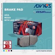 ADVICS ORIGINAL PERODUA BRAKE PAD AXIA BEZZA MYVI LAGI BEST (BREK PAD SET) 04465-54R10