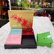 Thanh Binh Le premium lacquer cake and jam box, square box with 4 compartments size 31x31x7 cm