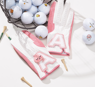 ถุงมือกอล์ฟ ผู้หญิง Kakao friends ลาย aPeach Ryan แบบเป็นคู่ แถม ball marker