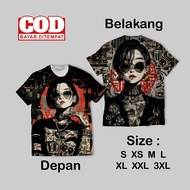 Full Print Woman Art Eccentric Wallpaper Cool T-Shirt | Latest AOP Woman Art Wallpaper T-Shirt Front