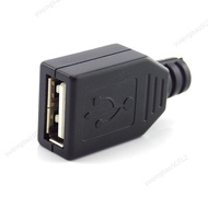 DIY Connector 10pcs 3 in 1 Type A Female USB 2.0 Socket Adapter 4 Pin Plug With Black Plastic Cover Solder Type  SG5L2