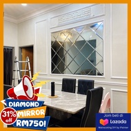 DIAMOND MIRROR 1776MM X 1352MM/CERMIN HIASAN/CERMIN DECO/FRAME SIAP POTONG