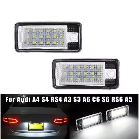 2x LED Number License Plate Light 8E0807430A 8E0943021B 8E0943022B For Audi A3 S3 D3 A4 S4 B6 A6 C6 