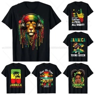 Rasta Reggae One Love Jamaica Retro Vintage Sport Jamaican Flag T Shirts Graphic Cotton Streetwear S