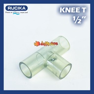 Knee Keni 1/2" INCH Transparan / Putih untuk pipa DF ½" akuarium kolam Rucika Aqualon