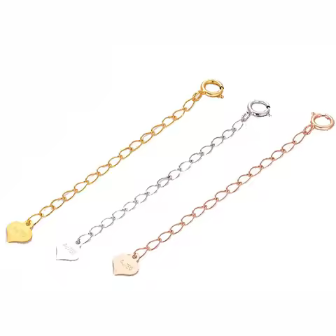 Sinya Jewelry DIY Finding 18k Au750 Gold Extended Chains 3.5cm 5.5cm Length Necklace Bracelet Extend