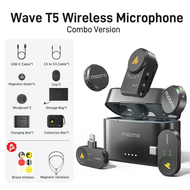 ◐ADMIRABLE◑  Maono T5 Wireless Lavalier Microphone Noise Cancelling Microphone with Maono Link App f