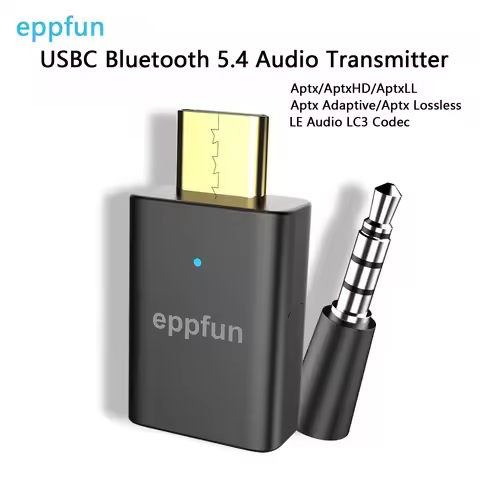eppfun AK3040ProMax LE Audio USB C Bluetooth 6.0 Audio Transmitter with Aptx Adaptive Low Latency LC