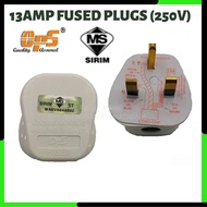 OPS Quality SIRIM Fused Plug Top OPS323 13AMP Fuse Cover With Nut 3 Pin Plug Top Electric Adaptor Ad