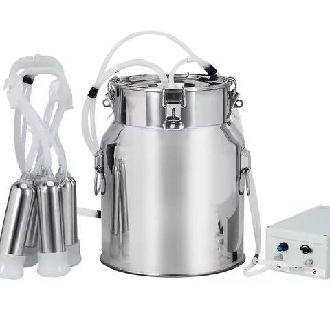Non-Rechargeable 14L Portable Pulse Direct Suction Cow Milk Machine with 4 Milk Liner Stainless Stee