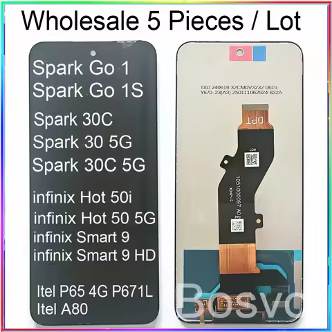5 Pieces/Lot For Tecno Spark Go 1 Screen 1S Spark 30C 30 5G POP 9 5G Display For infinix Hot 50i 50 