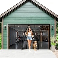 Magnetic Garage Door Screen 7x7ft for 1 Car Garage, Heavy Duty Fiberglass 87.8x 85.8 inch Garage Doo