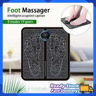 EMS Foot Massager Urut kaki Pulse Vibration Foot Massage Pad 8 Modes Heat Conduction Foot Folding Massager Muscle Relieve for Home Office | Gaben Home