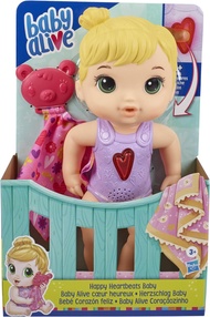 กดปุ่มมีเสียงมีไฟ//Hasbro Baby Alive Happy Heartbeats Baby Doll Responds to Play with 10+ Sounds and