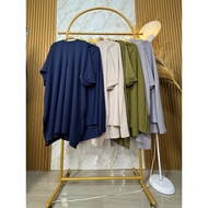 MEISYA Jumbo Malay Abaya Set – Muslimah Batwing Tunic Dress & Anti-UV Long Skirt