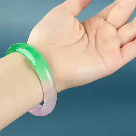Ice type spring colour bicolour bracelet quartzite half landscape jade bangle high quality jade brac